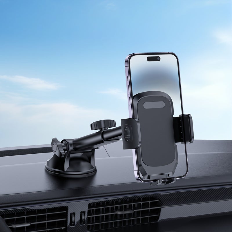 Grey Car Phone Holder Suction Cup 360 Adjustable for 4.5-10.5 Inch Phones - Image 2