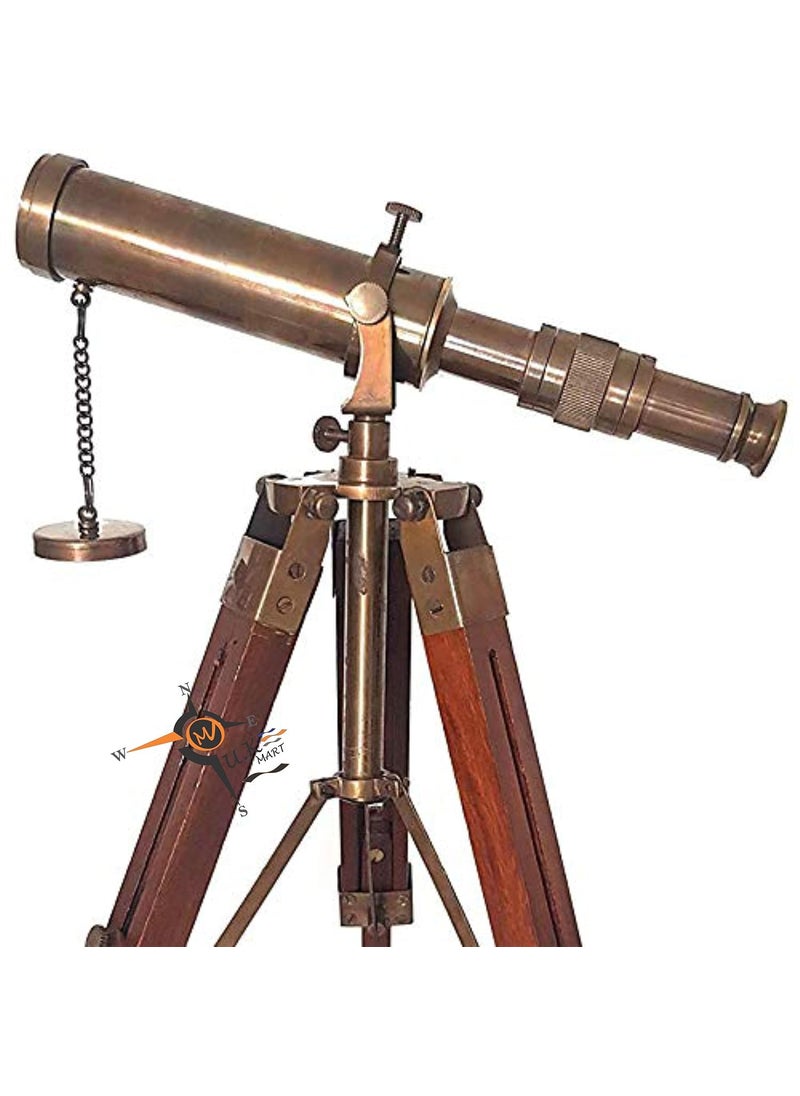 M.A & SONS COMPASS MA SONS Vintage Brass Telescope with Tripod Stand Antique Finish Vintage Nautical  - Image 2