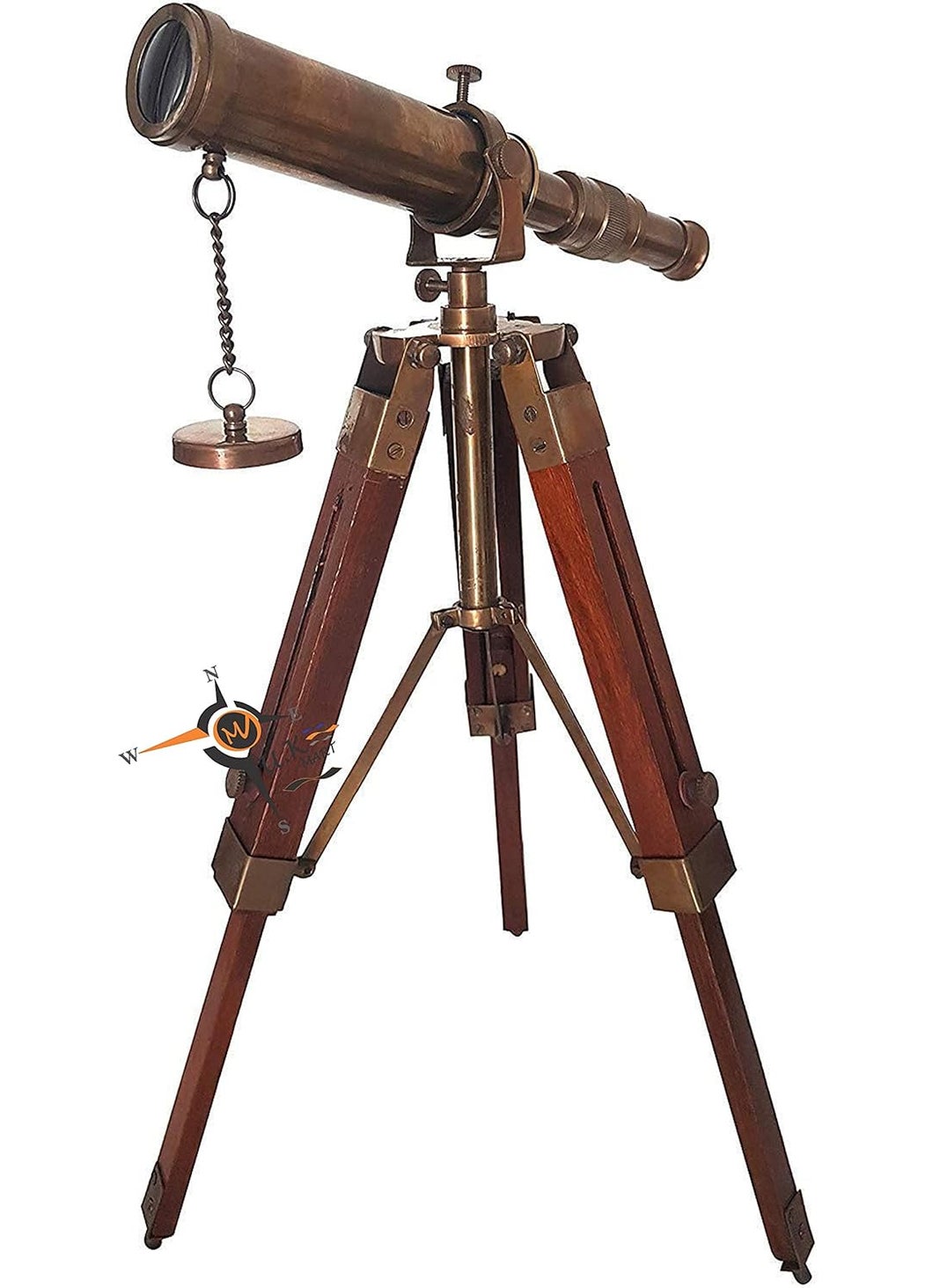 M.A & SONS COMPASS MA SONS Vintage Brass Telescope with Tripod Stand Antique Finish Vintage Nautical  - Image 1