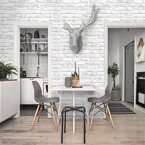 Yancorp 10ft White Gray Brick Wall Paper Peel and Stick Wallpaper Brick Vinyl Wrap,Self-Adhesive Paper Backsplash Kitchen Living Room - Image 2