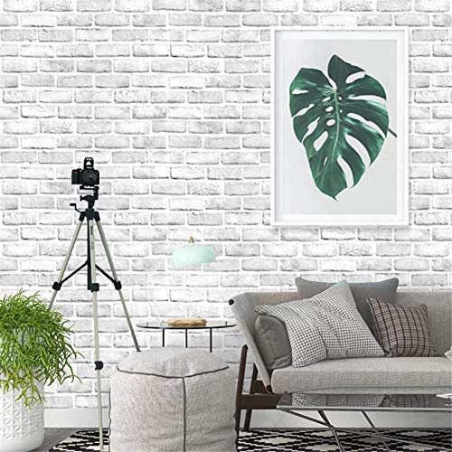 Yancorp 10ft White Gray Brick Wall Paper Peel and Stick Wallpaper Brick Vinyl Wrap,Self-Adhesive Paper Backsplash Kitchen Living Room - Image 3