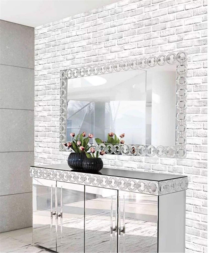 Yancorp 10ft White Gray Brick Wall Paper Peel and Stick Wallpaper Brick Vinyl Wrap,Self-Adhesive Paper Backsplash Kitchen Living Room - Image 5