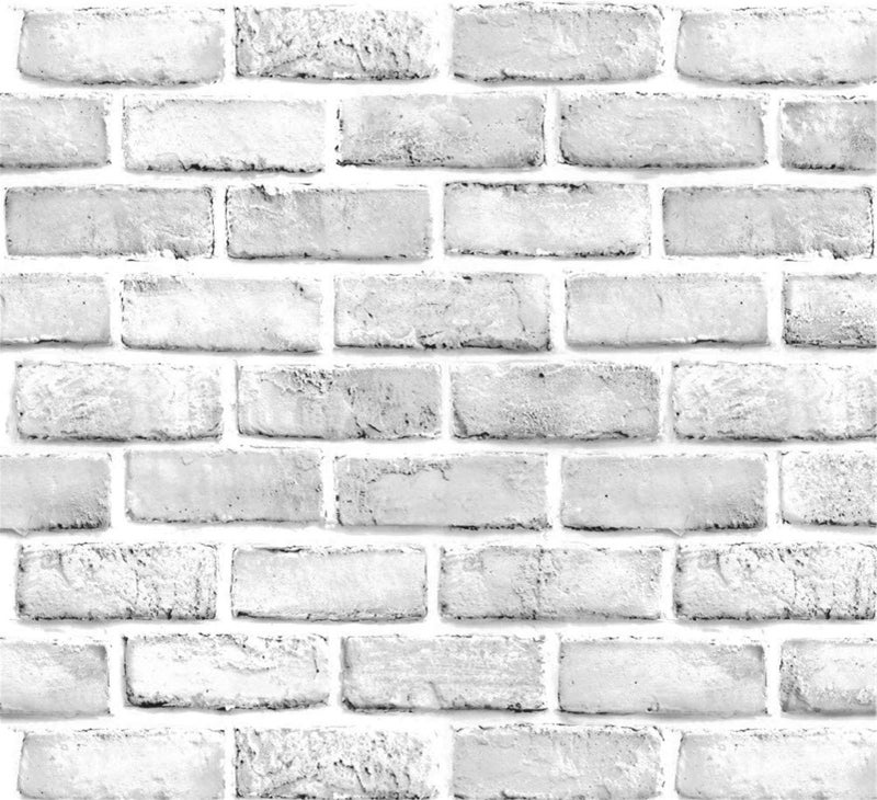 Yancorp 10ft White Gray Brick Wall Paper Peel and Stick Wallpaper Brick Vinyl Wrap,Self-Adhesive Paper Backsplash Kitchen Living Room - Image 1