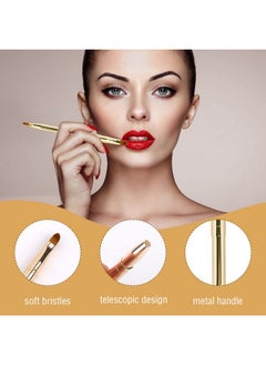 Sliverdew 2 Pack Retractable Lip Brush for Lipstick Lip Gloss Double-Ended Lip Makeup Brushes with Cap Lipstick Brush Applicator Travel  - Image 2