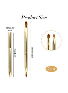 Sliverdew 2 Pack Retractable Lip Brush for Lipstick Lip Gloss Double-Ended Lip Makeup Brushes with Cap Lipstick Brush Applicator Travel  - Image 5