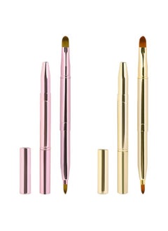 Sliverdew 2 Pack Retractable Lip Brush for Lipstick Lip Gloss Double-Ended Lip Makeup Brushes with Cap Lipstick Brush Applicator Travel  - Image 1