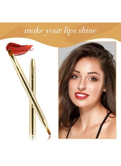 Sliverdew 2 Pack Retractable Lip Brush for Lipstick Lip Gloss Double-Ended Lip Makeup Brushes with Cap Lipstick Brush Applicator Travel  - Image 4