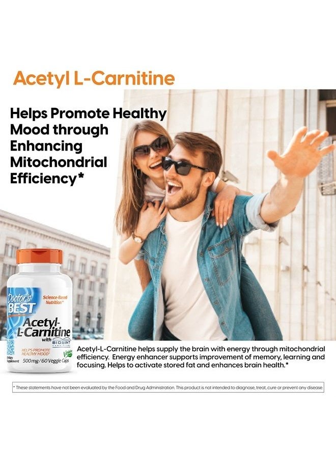 Doctor's BEST Doctor's Best Acetyl L-Carnitine, Help Boost Energy Production, Support Memory/Focus, Mood, Non-GMO, Vegan, Gluten Free, 120 Count (Pack of 1) (DRB-00152)  - Image 2