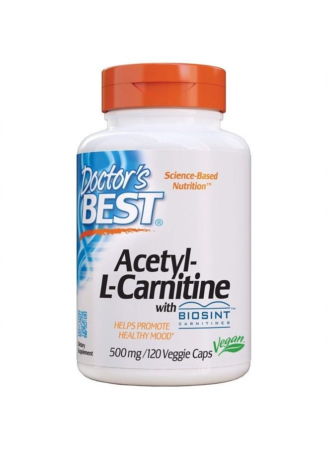 Doctor's BEST Doctor's Best Acetyl L-Carnitine, Help Boost Energy Production, Support Memory/Focus, Mood, Non-GMO, Vegan, Gluten Free, 120 Count (Pack of 1) (DRB-00152)  - Image 1