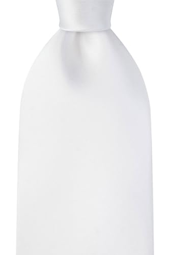 KissTies Mens White Tie Wedding Necktie Satin Formal Ties + Gift Box - Image 2