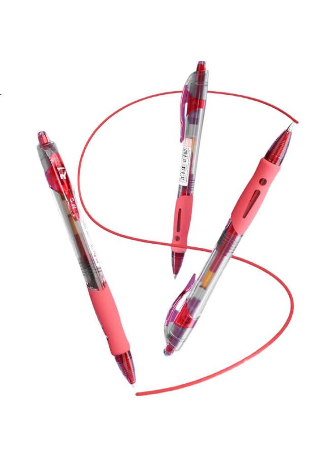 M.G M&G Stationery Gp1008 Retractable Gel Pen, Student 0.5Mm Red Pen, Signature Pen, Business Bullet Tip, Exam-Specific Pen, High-Quality Office Supplies, Red, 12 Pens/Box - Image 3