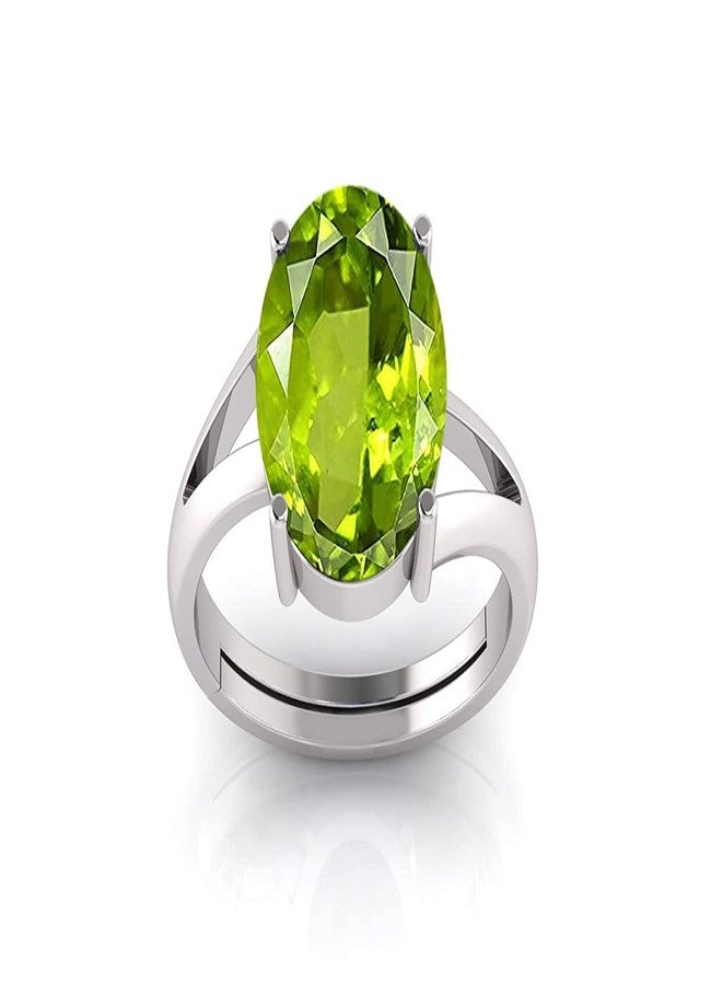 LMDPRAJAPATIS Natural Peridot Certified Jewelry Gifts Ring 5.25 Rati / 4.25 Carat Astrological Birthstone 925 Sterling Silver adjustable Ring For Men Or Women - Image 1