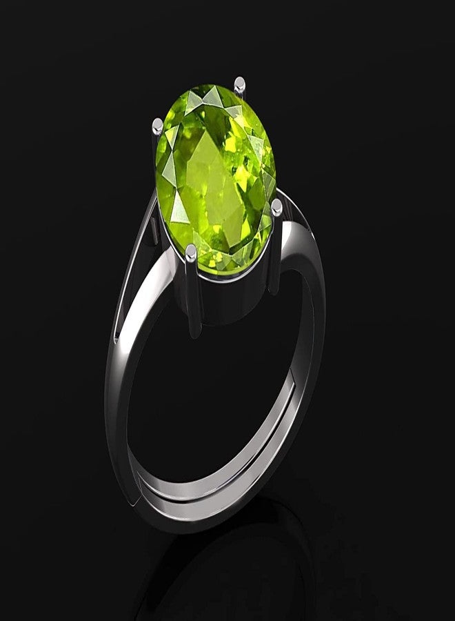 LMDPRAJAPATIS Natural Peridot Certified Jewelry Gifts Ring 5.25 Rati / 4.25 Carat Astrological Birthstone 925 Sterling Silver adjustable Ring For Men Or Women - Image 2