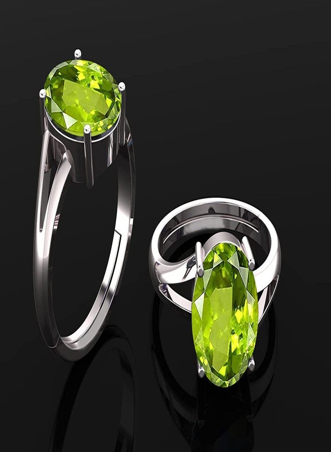 LMDPRAJAPATIS Natural Peridot Certified Jewelry Gifts Ring 5.25 Rati / 4.25 Carat Astrological Birthstone 925 Sterling Silver adjustable Ring For Men Or Women - Image 3