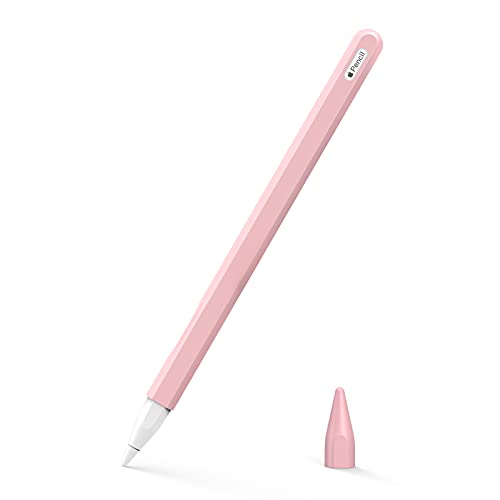MoKo Pencil Case for Apple Pencil 2nd GenerationApple Pencil Pro 2 Pieces Protective Silicone Apple Pencil 2nd Generation Pencil Holder Sleeve and Protective Nib Cover for Apple Pencil 2Soft Pink - Image 1