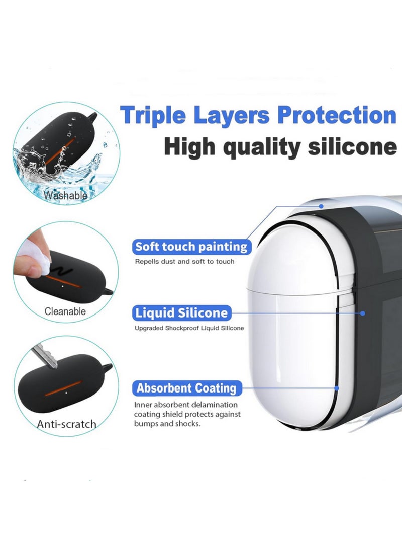 1PC Shockproof Silicone Case for Beats Powerbeats Pro 2 Full Protective Cover, Scratch Resistant, Secure Fit, Soft & Durable Headphone Accessory (Black) - Image 2