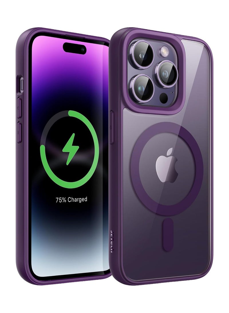 Denx Clear Magnetic Case for iPhone 12 Pro Max , Compatible with MagSafe, Plating Luxury Cover, Clear Soft TPU Shockproof Protective Phone Case (Deep Purple)  - Image 1