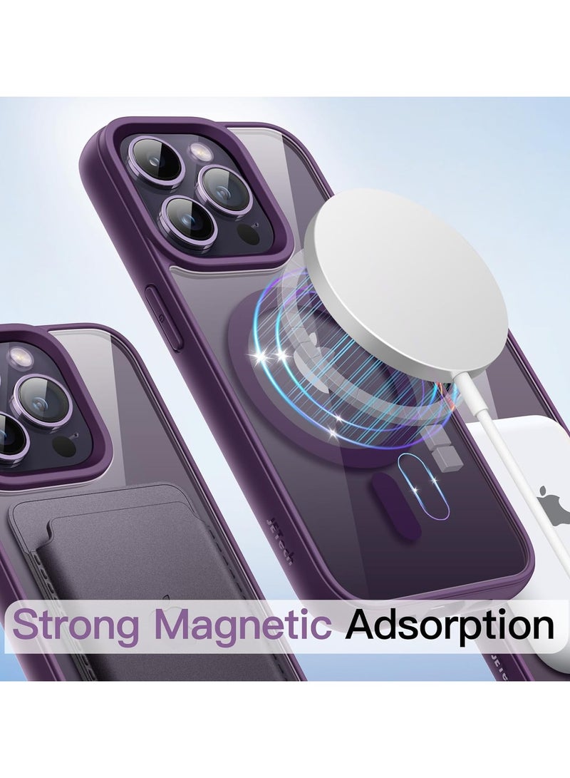 Denx Clear Magnetic Case for iPhone 12 Pro Max , Compatible with MagSafe, Plating Luxury Cover, Clear Soft TPU Shockproof Protective Phone Case (Deep Purple)  - Image 2