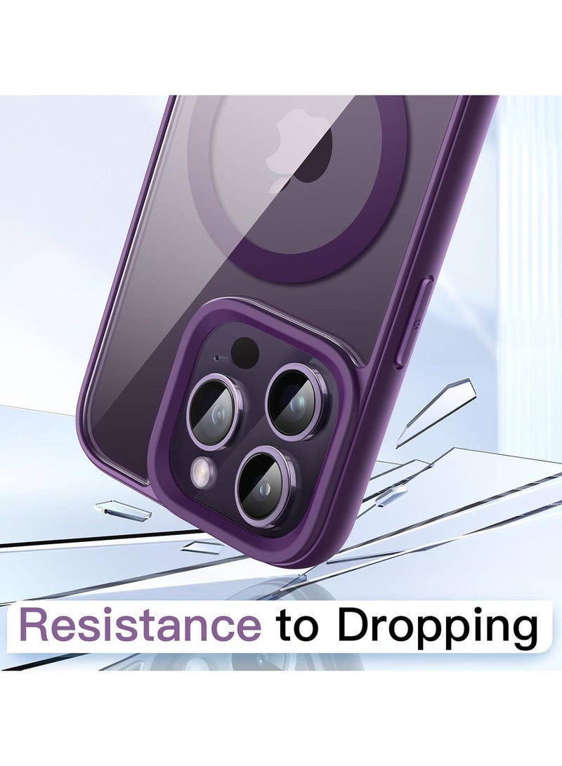 Denx Clear Magnetic Case for iPhone 12 Pro Max , Compatible with MagSafe, Plating Luxury Cover, Clear Soft TPU Shockproof Protective Phone Case (Deep Purple)  - Image 3