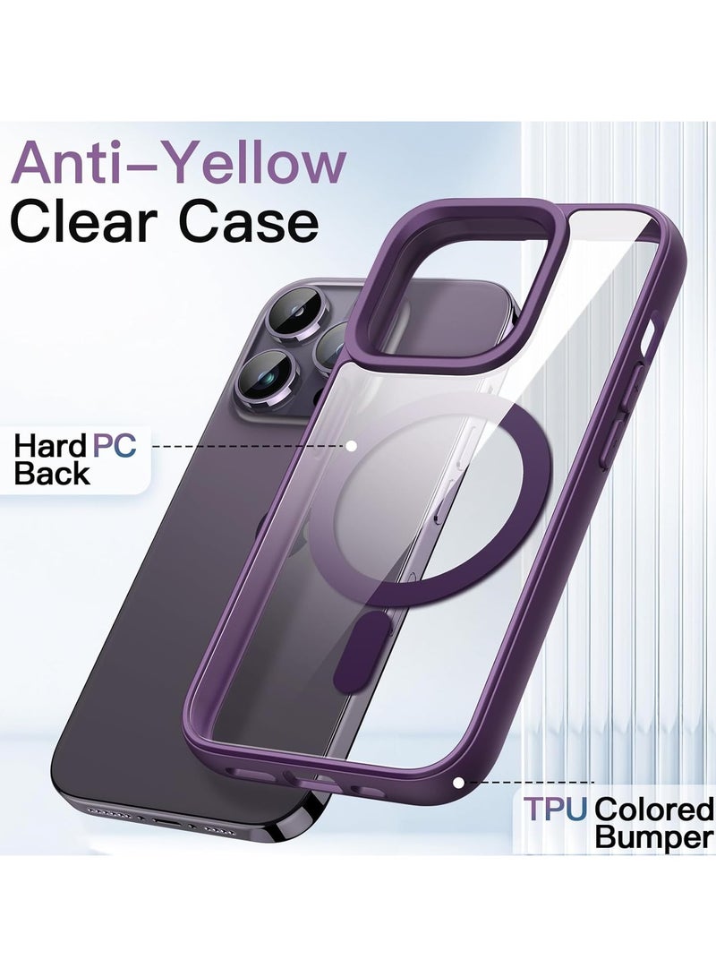 Denx Clear Magnetic Case for iPhone 12 Pro Max , Compatible with MagSafe, Plating Luxury Cover, Clear Soft TPU Shockproof Protective Phone Case (Deep Purple)  - Image 4