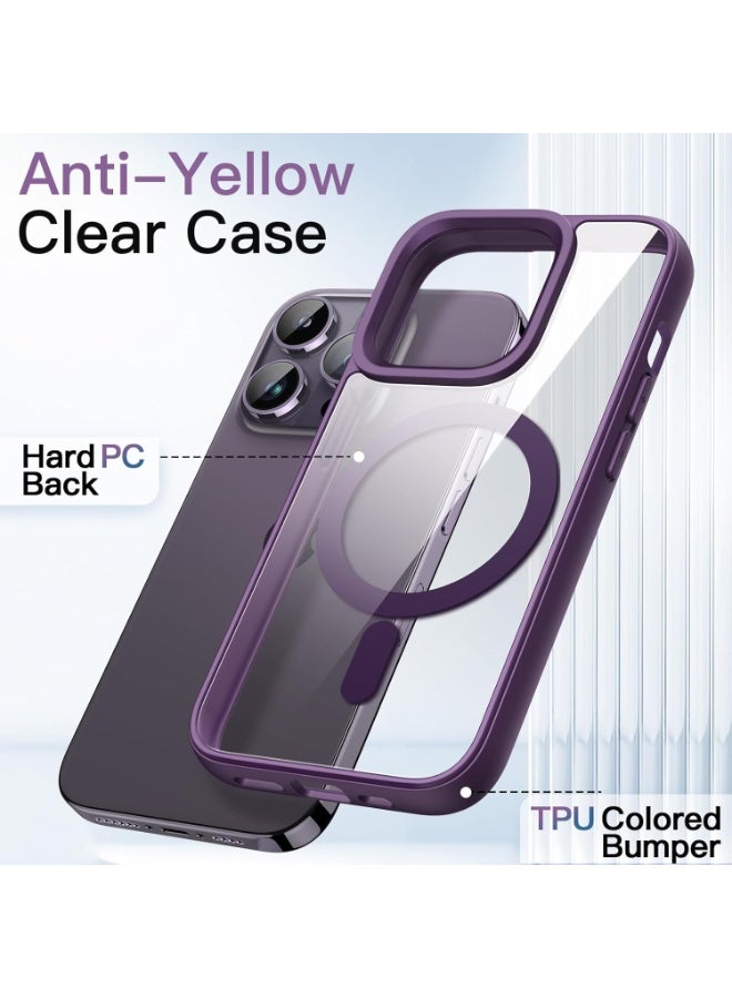Denx Clear Magnetic Case for iPhone 12 Pro Max , Compatible with MagSafe, Plating Luxury Cover, Clear Soft TPU Shockproof Protective Phone Case (Deep Purple) - Image 4