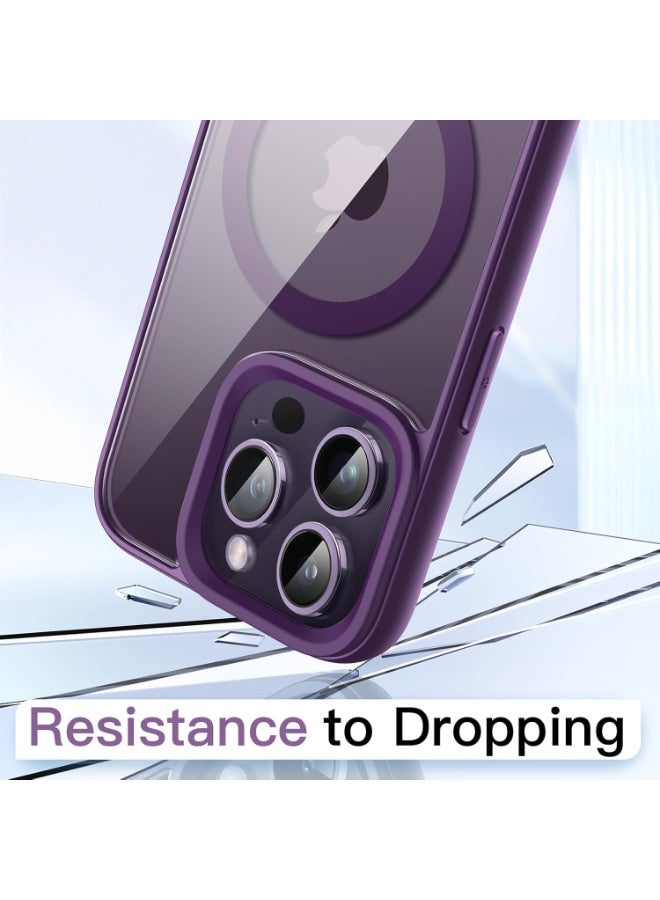 Denx Clear Magnetic Case for iPhone 12 Pro Max , Compatible with MagSafe, Plating Luxury Cover, Clear Soft TPU Shockproof Protective Phone Case (Deep Purple) - Image 3
