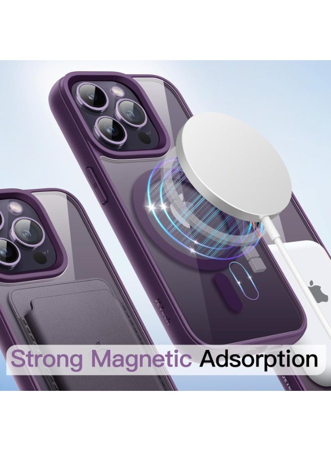 Denx Clear Magnetic Case for iPhone 12 Pro Max , Compatible with MagSafe, Plating Luxury Cover, Clear Soft TPU Shockproof Protective Phone Case (Deep Purple) - Image 2