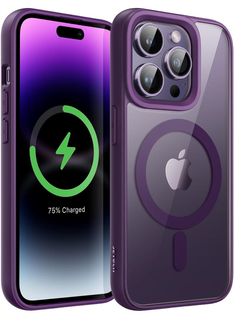Denx Clear Magnetic Case for iPhone 12 Pro Max , Compatible with MagSafe, Plating Luxury Cover, Clear Soft TPU Shockproof Protective Phone Case (Deep Purple) - Image 1