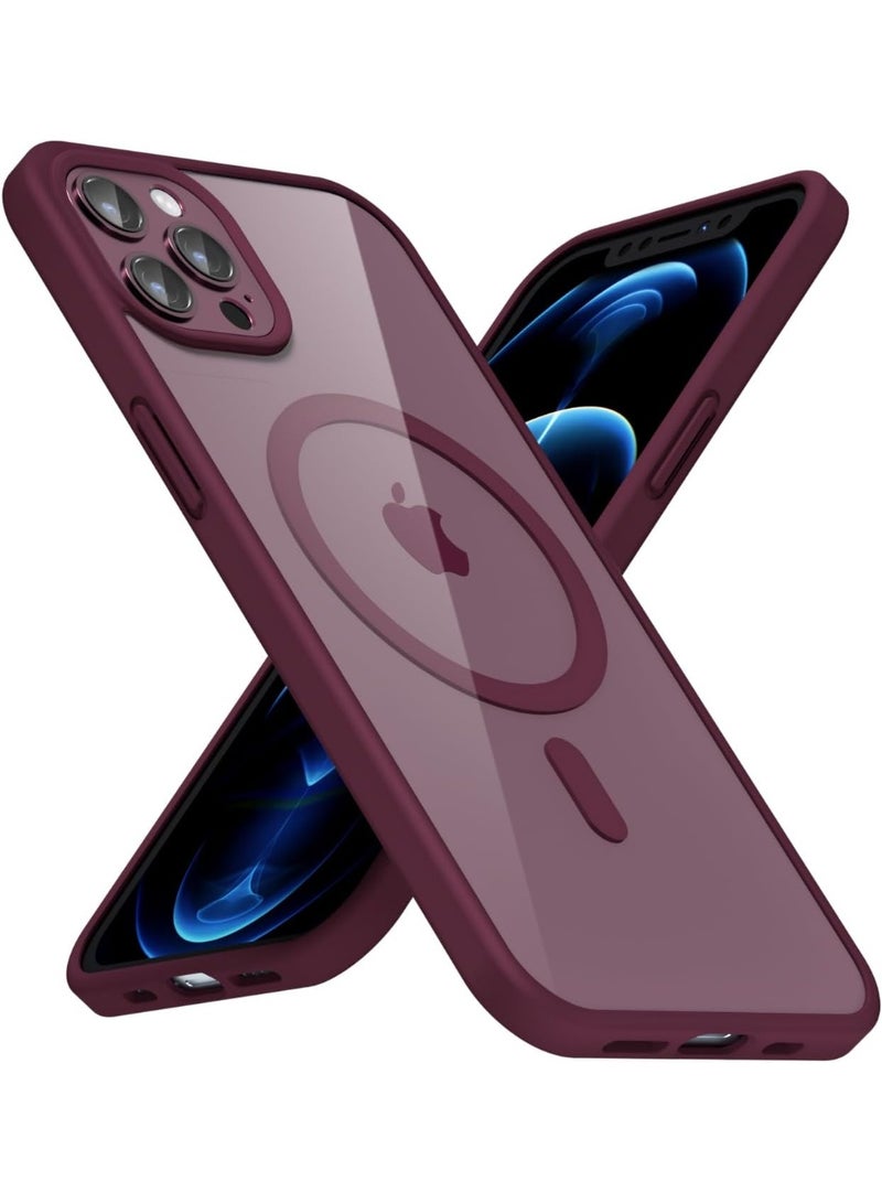 ACLIX Clear Magnetic Case for iPhone 12 Pro Max , Compatible with MagSafe, Plating Luxury Cover, Clear Soft TPU Shockproof Protective Phone Case (Deep Purple) - Image 1