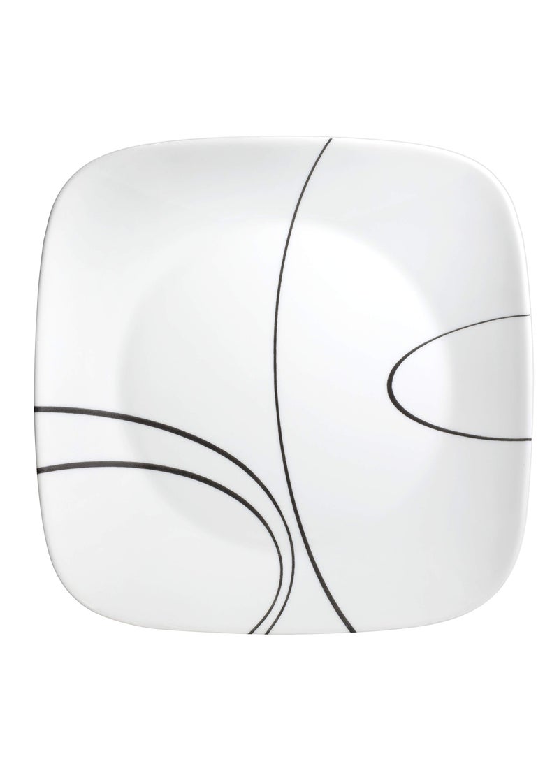 Corelle 18-Piece Service for 6 Dinnerware Set  Triple Layer Glass and Chip Resistant  Lightweight Square Plates and Bowls Set  Simple Lines