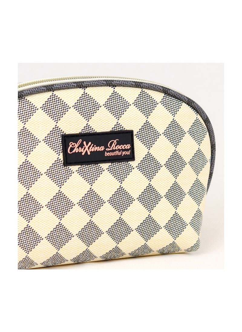 ChriXtina Rocca - Chrixtina Rocca Beautiful You Chequered Cosmetic Pouch - Image 1