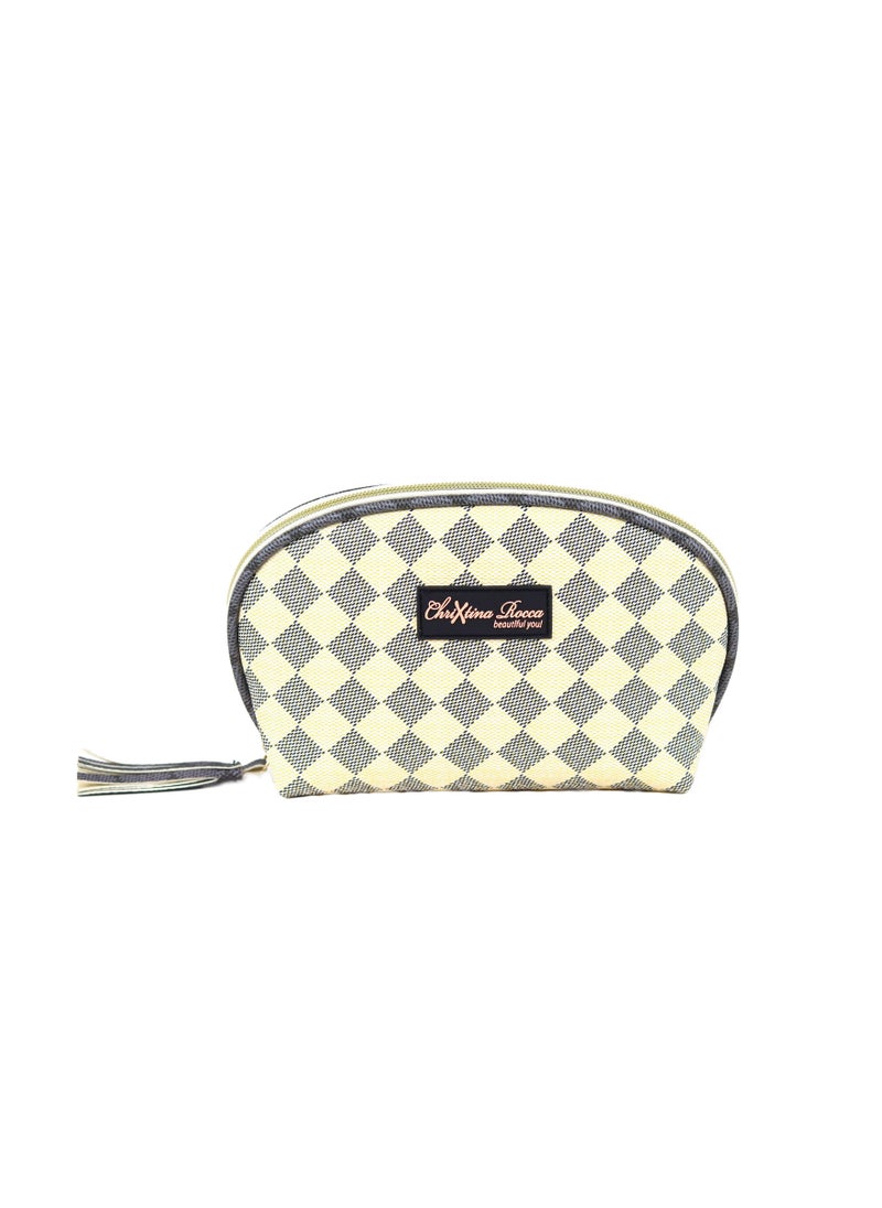 ChriXtina Rocca - Chrixtina Rocca Beautiful You Chequered Cosmetic Pouch - Image 1