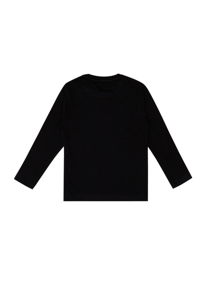 BODYCARE Girls Round Neck Full Sleeves Solid Tshirt - Black - Image 2