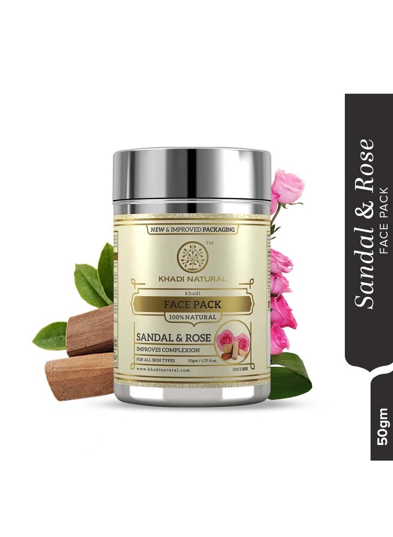 Khadi Natural Khadi Natural Sandal and Rose Herbal Face Pack, 50g| Face Pack for Controlling Excess Oil | Natural Face Pack for Acne | Herbal Face Pack for Glowing Skin | Suitable for All Skin Types  - Image 5
