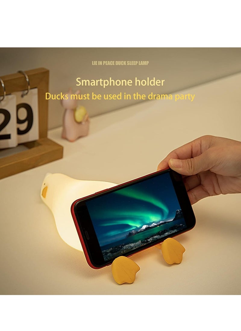 JAJEEK Benson Flat Duck Night Light – Cute Duck Design Sponge LED, Dimmable Rechargeable Silicone Night Light with Touch Control, Ideal Bedside Light for Breastfeeding, Finn the Duck for Nursery & Kids Room - Image 3