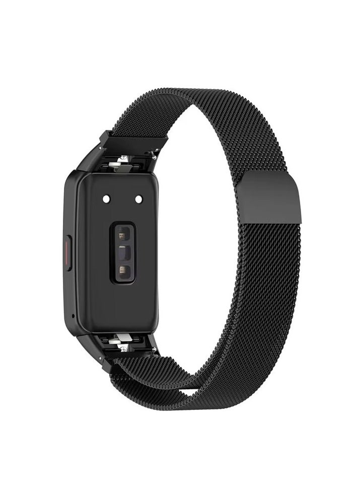 Generic Replacement Band for Huawei Band 6/Honor Band 6 Band Magnetic Stainless Steel Strap Loop Watch Band Sports Straps (Black)  - Image 2