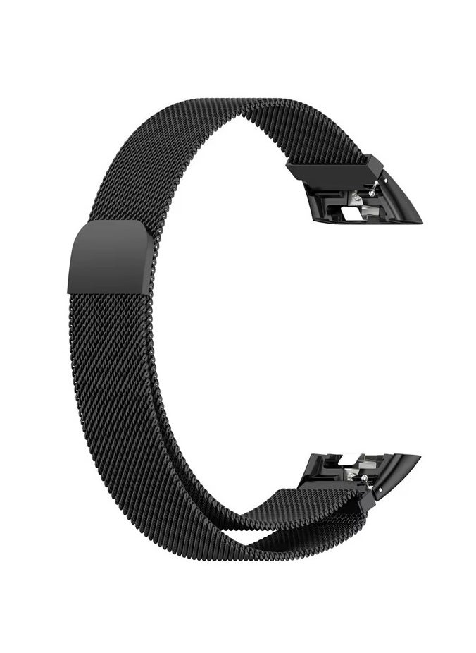 Generic Replacement Band for Huawei Band 6/Honor Band 6 Band Magnetic Stainless Steel Strap Loop Watch Band Sports Straps (Black)  - Image 3