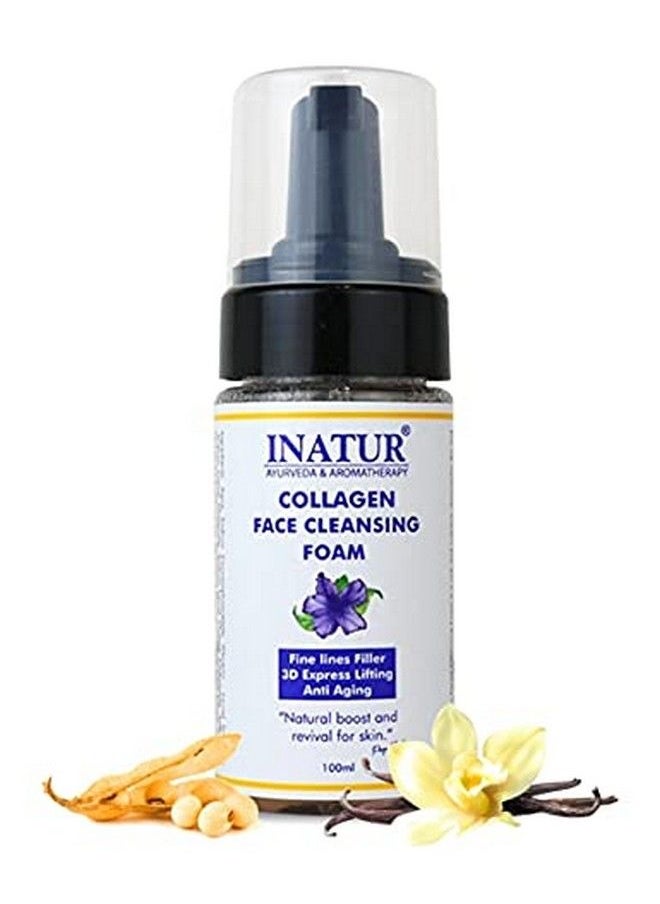 INATUR Collagen Face Cleansing Foam ; Bright And Glowing Skin ; Repairs Fine Lines And Wrinkles ; Mild And Hydrating ; For Smooth Skin And Nourishment ; 100 Ml  - Image 1