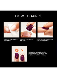Impress KISS colorFX by imPRESS Press On Nails, 'Before Hours', Black, Short Size, Oval Shape, Includes 30 Fake Nails, Prep Pad, Instructions Sheet, 1 Manicure Stick, 1 Mini File  - Image 2