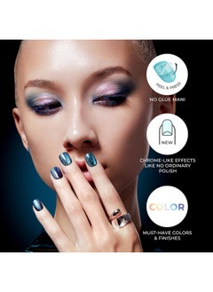 Impress KISS colorFX by imPRESS Press On Nails, 'Before Hours', Black, Short Size, Oval Shape, Includes 30 Fake Nails, Prep Pad, Instructions Sheet, 1 Manicure Stick, 1 Mini File  - Image 3