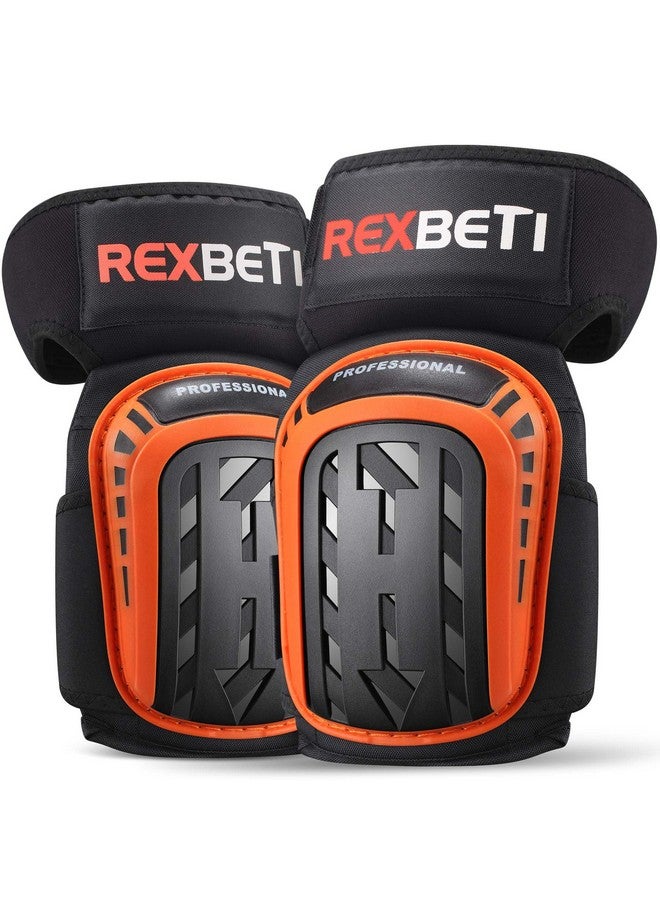 REXBETI REXBETI Knee Pads for Work, Construction Knee Pads for Men, Heavy Duty Comfortable Anti-slip Foam Gel Knee Pads for Gardening Flooring and Cleaning, Strong Stretchable Straps, Orange  - Image 1
