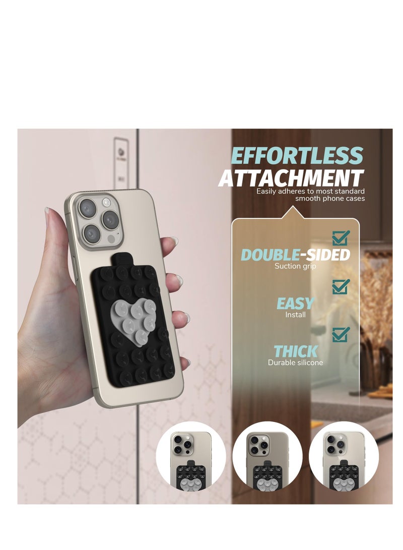 Excefore 2 Pack Two-Color Double Sided Silicone Suction, Hands-Free Strong Grip Holder, Non Slip Sticky Phone Grip, Suitable for All Cellphones, Tiktok Videos & Selfies (Black and Light Gray) - Image 4