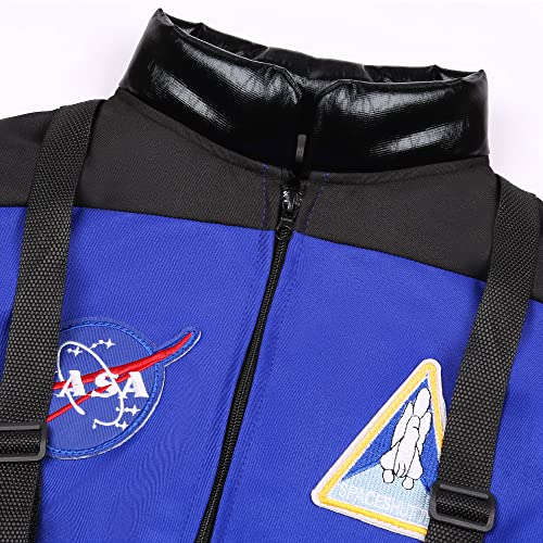 Dormstop Kids Astronaut Costume NASA Space Jumpsuit for Boys Girls Space Pretend Dress up Blue (8-10 Years) - Image 5