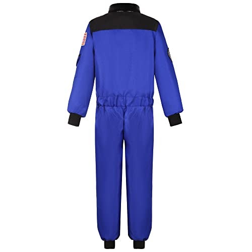 Dormstop Kids Astronaut Costume NASA Space Jumpsuit for Boys Girls Space Pretend Dress up Blue (8-10 Years) - Image 4