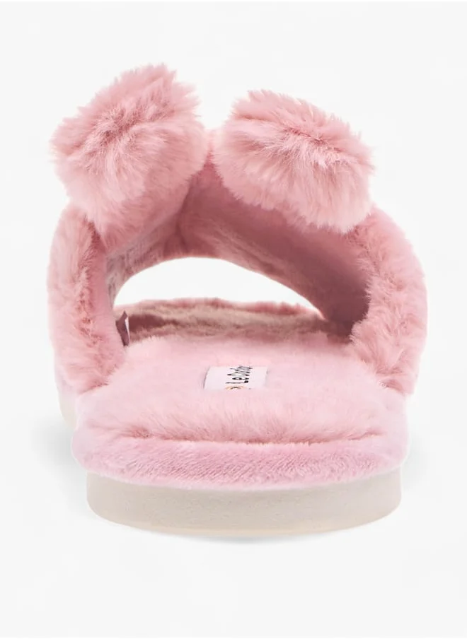 Le Confort Womens Ear Applique Slip-On Bedroom Slippers