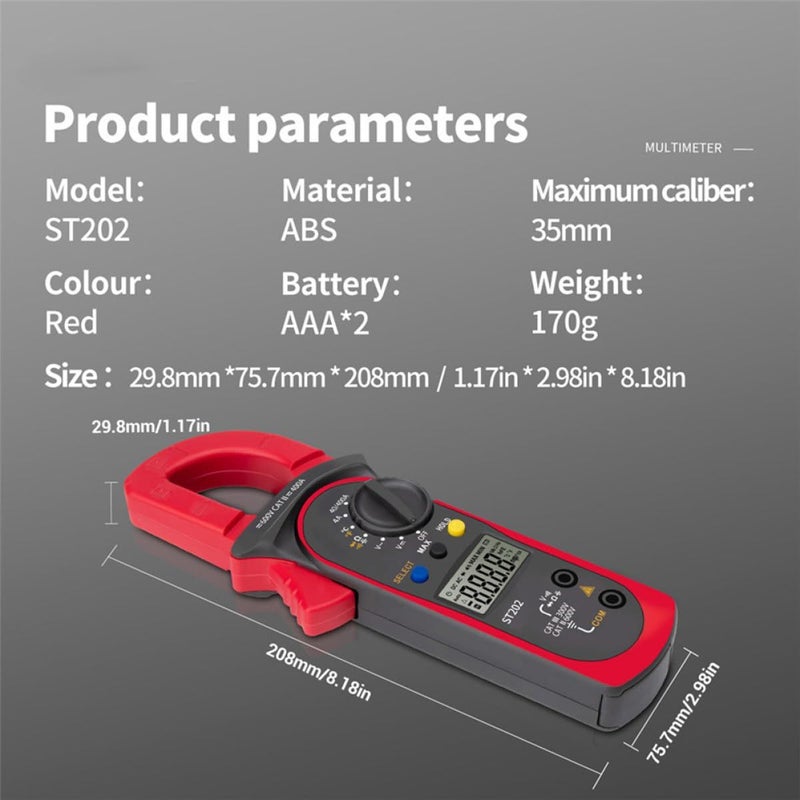 Digital Clamp Current Multimeter Auto Range AC DC Voltage Tester For Electrician - Image 3