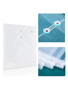 Transparent Plastic Envelope Poly Envelopes, with String Closure Clear Side Loading Folders, Letter Envelopes, Letter and A4 Size Suitable, Office School Supplies Organizer 12ea/Pack (1 Packnt)