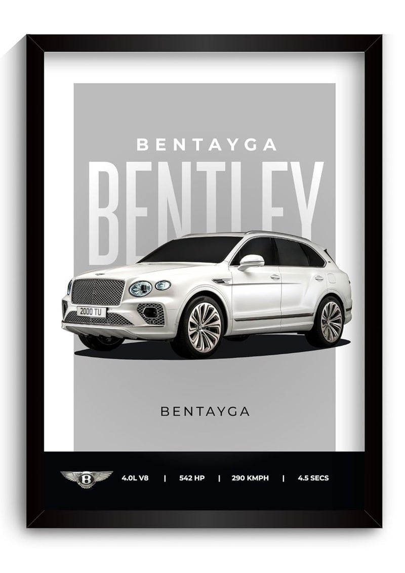 Funk You Bentley Bentayga Poster | Framed Bentley A4 Sized (31 x 23 cm) | Bentayga Car Poster for Wall, Gift for Boys, Luxury Frames | Dream Car Posters for Wall, Bedroom, Hostel, Study Area, Hostel - Image 1