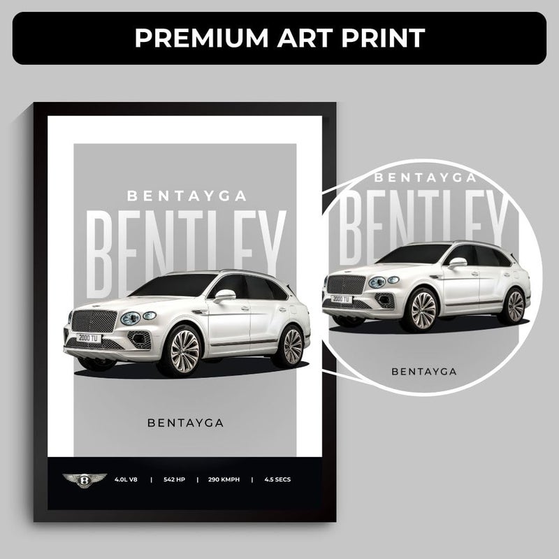 Funk You Bentley Bentayga Poster | Framed Bentley A4 Sized (31 x 23 cm) | Bentayga Car Poster for Wall, Gift for Boys, Luxury Frames | Dream Car Posters for Wall, Bedroom, Hostel, Study Area, Hostel - Image 5