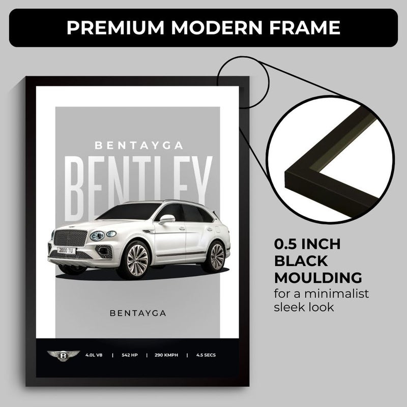 Funk You Bentley Bentayga Poster | Framed Bentley A4 Sized (31 x 23 cm) | Bentayga Car Poster for Wall, Gift for Boys, Luxury Frames | Dream Car Posters for Wall, Bedroom, Hostel, Study Area, Hostel - Image 3